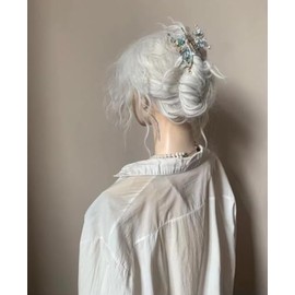 Medium Butterfly Hair Claw Clips, Vintage Butterfly Hair Claw Clip for Women High-end Mixed Color Acetate Hair Accessories Thick & Thin Hair & Curly Hair (Beige Blue Mixed Color)