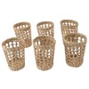 6 PCS Woven Cup Holders Anti Scald Hollow Straw Woven