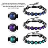 Yolev 2 Pieces Adjustable Mood Bracelet Dazzling Shimmer Color Changing