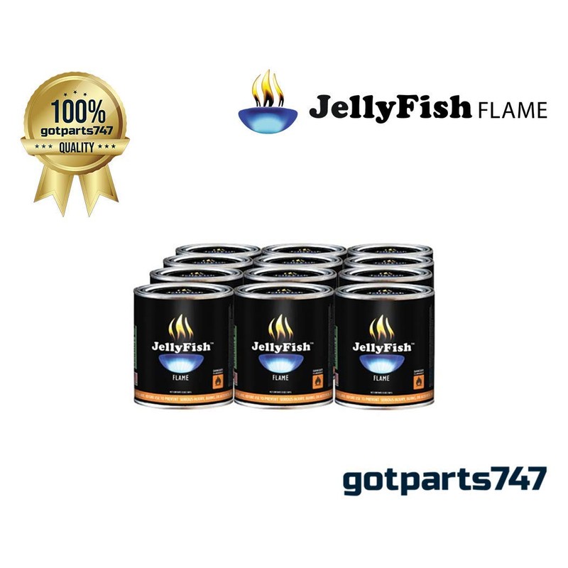 Real JELLYFISH Flame, 12 Cans (13 oz) Fireplace Gel Fuel