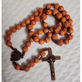 Unbranded CHRISTIAN CATHOLIC ROSARY Beads 8mm Saint  BENEDICT Woven Rope Chain