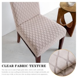 LANSHENG Chair Covers, Set of 4, Universal Stretch Chair Covers, Dining Room Chair Covers, Elastic, Modern, Removable, Washable Chair Covers for Dining Room Chairs, Kitchen, Wedding, Banquet, Taupe