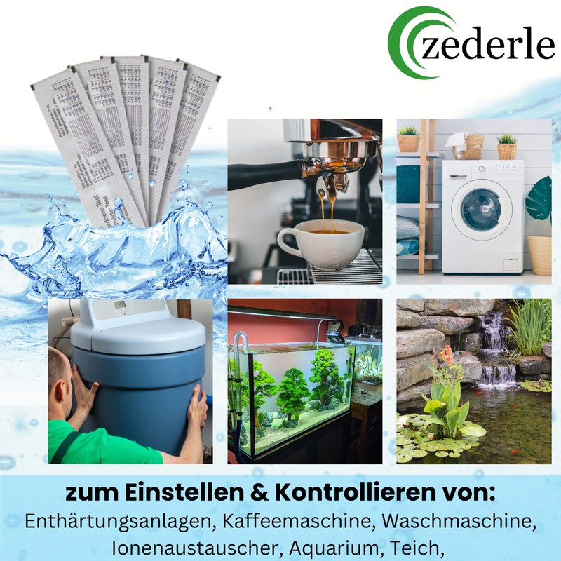 zederle (10 pieces) Water Hardness Test Strips Test Kit Individually