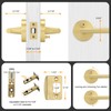 Goldenwarm 1 Pack Gold Door Handles Interior, Brushed Gold Privacy
