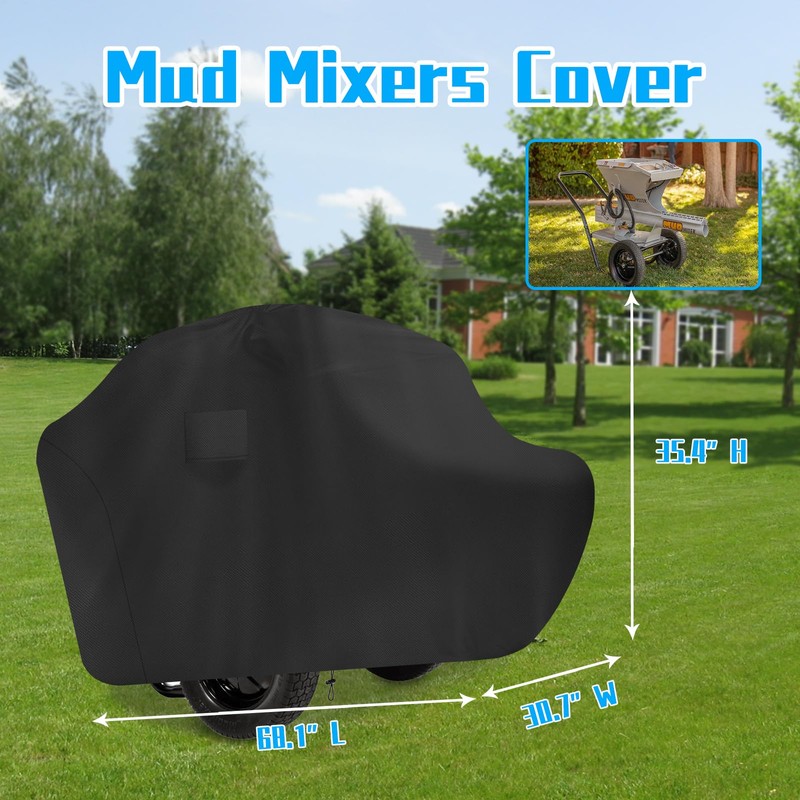 Concrete/Mud Mixer All-Weather Cover - 600D Oxford fabric Compatible with