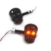 PerfecTech Motorcycle 10mm Screw Skull Head LED Amber Turn Signal