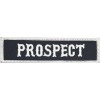 PROSPECT Motorcycle Title Rank Tag Embroidered Iron On Patch White