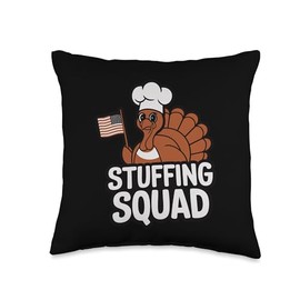 Thanksgiving Turkey Stuffing Squad Thanksgiving Turkey Throw Pillow