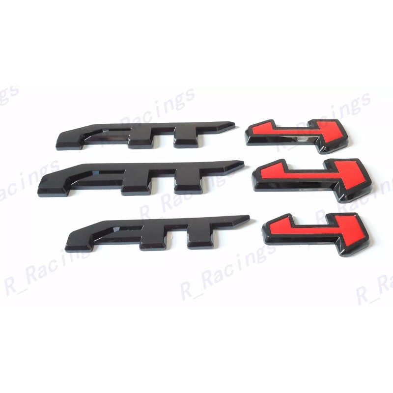 GMC 5PCS Gloss Black Red Door Rear Grill AT4 Canyon