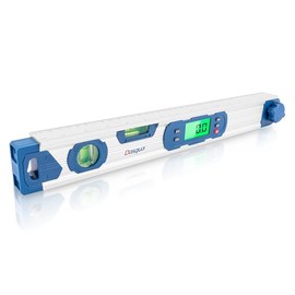 Dasqua 220° Digital Angle Finder Protractor – 425mm Sliding Leg, ±0.2° Precision, Dual Bubble Levels, Backlit LCD, MTR/COM Modes, IP54 Waterproof – Ideal for Woodworking, Metalworking, Welding