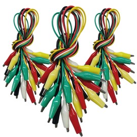 Pack of 30 Alligator Clips with Cable, Test Leads with Alligator Clips, Double Ended Test Lead, Crocodile Clips, Measuring Cable (50 cm)