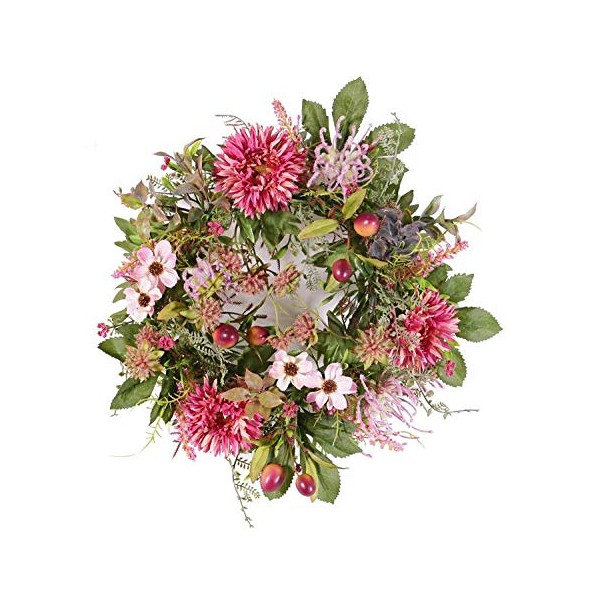 artplants.de Door Wreath Autumn Wreath Sabine Gerbera Pink Diameter 30
