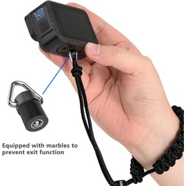 Correa de muñeca para cámara, ajustable, cuerda de mano de nailon anticaída, con tornillo de 1/4-20 para GOPRO Insta360 DJI