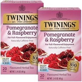 Twinings té de granada y frambuesa de hierbas, 40 unidades