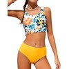 Arshiner Two Piece Bikini Swimsuits Striped Ruffle Swimwear Bathing Suit