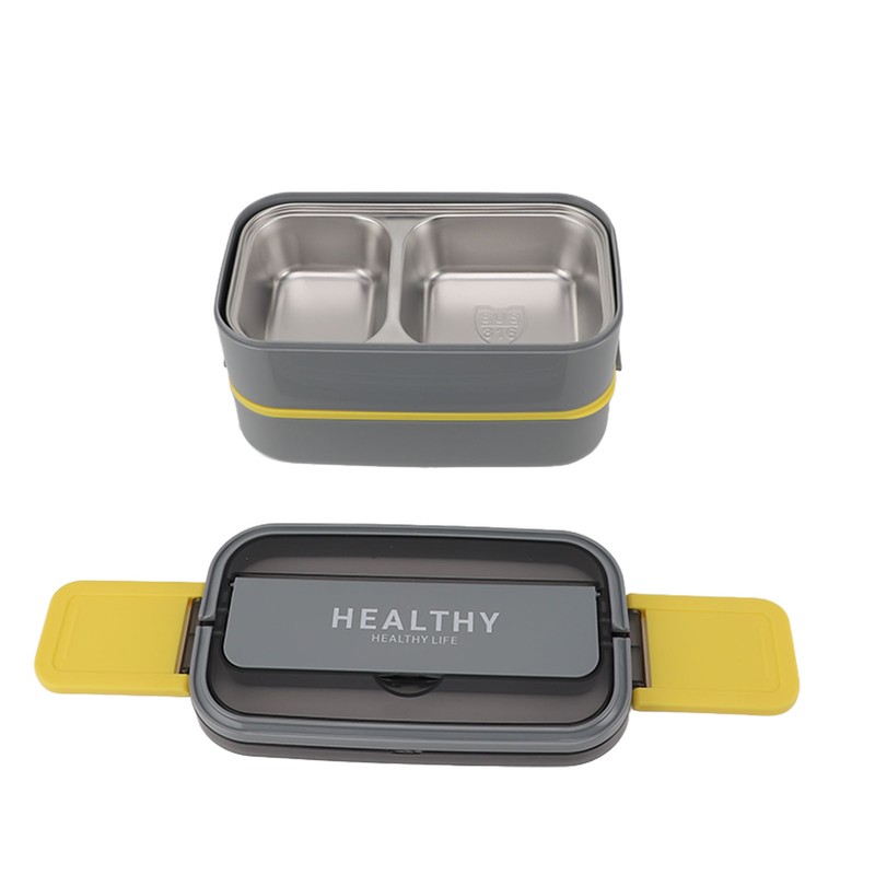 Double Layer Bento Box 316 Stainless Steel Compartment Portable Lunch