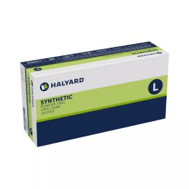 Halyard Disposable Vinyl Exam Glove Standard Cuff Length LARGE 55033 100 per Box