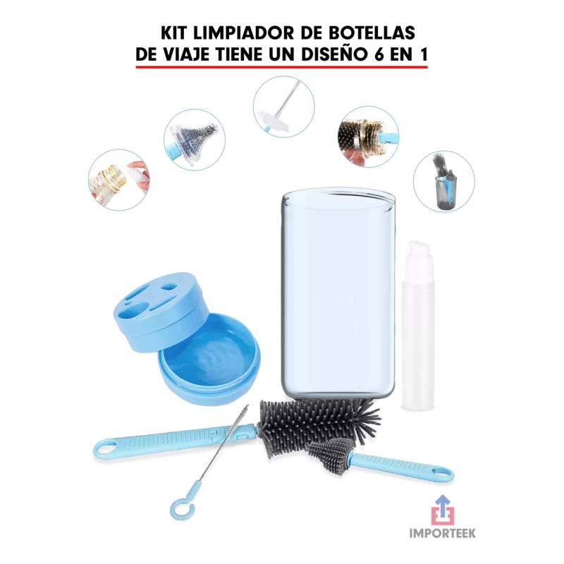 Importeek Cepillos Limpieza Lava Botellas Termos Biberones Cilindros