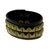 Trendy faux leather strap bracelet with studded accents 9B30M