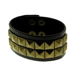 Trendy faux leather strap bracelet with studded accents 9B30M