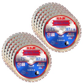 HOJR 10-Pack 7-1/4" 36 Tooth 5/8" Arbor Demolition Circular Saw Blade Woodworking TA Series, Demolition/Framing, Special Anti-Thermal Adhesion Coating on Cutting Head -TA, DEM 7-1/4"36T TA