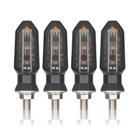 RHAEBIST Motorcycle Turn Signals Led: 4pcs LED Flashing Turning Lights for Motorcycle-8MM Front Rear Universal Turn Signals Lights for Motorcycle-Amber Blinkers for Motorbike Dirtbike(Smoked Lens)