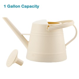 1 Gallon Watering Can Outdoor, Plastic Water Can for Plants with Comfort Grip Handle, Detachable Sprinkler Head