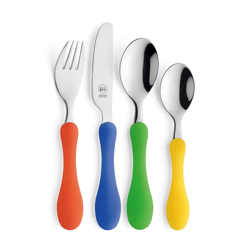 Cs 4-Piece Coloured/ Stainless Steel Childs Cutlery Set