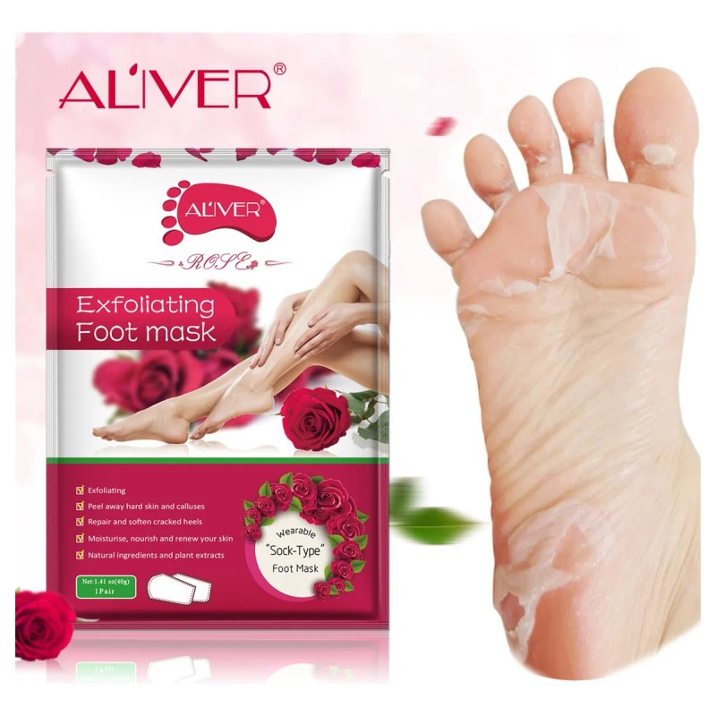 Mascarilla Para Pies Pedicure Foot Peeling Pack Aroma A Rosa