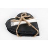 Grey Heart Shaped Slate Coasters with Chalk