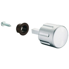 GedoTec Rotary Knob Caravan Motorhome for Push-Lock Screw-On Locks, Furniture Lock Rotary Knob with Square Pin, Length 28 mm, Plastic Chrome Matt, Pack of 2 - Design Door Knobs for Cabinet Locks