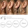RoseJeopal 925 Sterling Silver Big Flat Hoop Earrings for Women