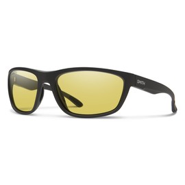SMITH Optics Redding Sunglasses – Polarized Performance Sports Active Sunglasses for Fishing & More – for Men & Women – Matte Black + Low Light Yellow ChromaPop Glass Polarized Lenses