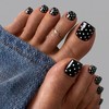 Polka Dot Press On Toenail Short Square Fake Toenails Black