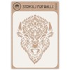 Stencils for Walls: Bison Head Stencil, 8.5 x 11 inch