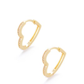 JUSTOOP 4 Pairs 14K Gold Small Huggie Hoop Earrings Set Love Heart Women Earrings Heart Hoop Earrings for Women Teens Sweet Love Heart Earrings Drop,Gold