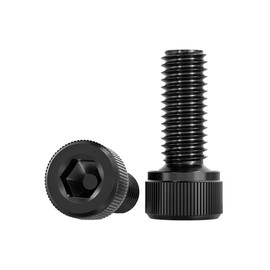 Drenky Pack of 20 M5 x 12 mm Cylinder Screws with Hexagon Socket DIN 912 (ISO 4762) Cylinder Head Screws Black Stainless Steel A2 V2A Machine Screws, Full Thread