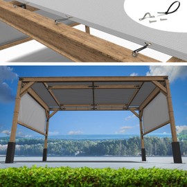 ShadeMart 9' x 26' Grey Pergola Sun Shade Canopy Replacement Cover UPF50, Commercial Grade 260 GSM Cloth for Outdoor Patio, Garden, Deck, Backyard (We Make Custom Size)