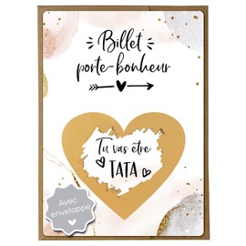 Joli Coon Pregnancy Scratch Card, “Du wirst tata sein” with Envelope, Pregnancy Announcement