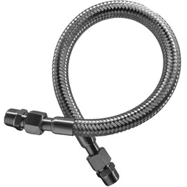 Industrial Grade Compressor Jumper Hose, 1/2" NPT Male x 20"Length with 750°F, 1/2, 450 PSI Rotate Male Connectors Both Sides Fittings Rotate Freely Flexible Whole Body Stainless Steel Metal Hose