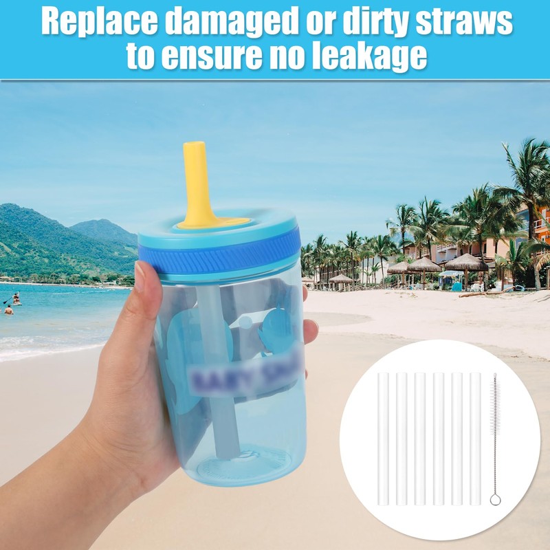 6pcs Replacement Straws for Zak Designs Kelso 15 oz, with