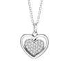 Tuscany Sterling Silver Rhodium Plated Heart Pendant with Cubic Zirconia