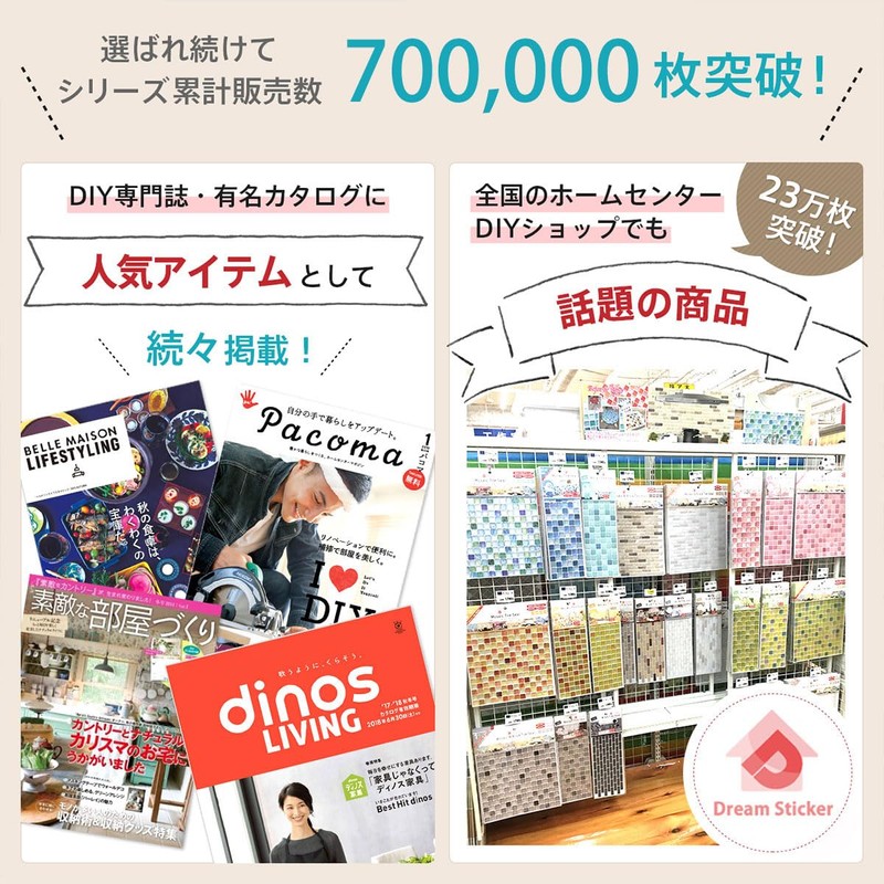 Dream Sticker SUB-01 Subway Tile Sticker Metro Tile Sheet Mosaic