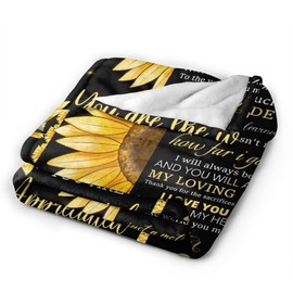 INTERHOMART Sunflower Throw Blanket for Mom, Mothers Day Blanket for Mom from Daughter, Mothers Day for Mom Gifts, Mom Presents, Birthday Gifts for Mom, 60 x 50 inches
