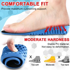 Ailaka Height Increase Insoles for Men Women, Honeycomb Shock Absorbing Cushion Shoe Height Insoles Men Women, Replacement Sports Shoe Inserts