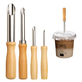 LESYDGSI 4PCS Straw Hole Punch, Straw Hole Punch for Deli Containers, Hole Puncher for Plastic Lids, A Straw Puncher Suitable for Lemon Water and Milk Tea Lids