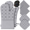 Oven Mitts and Pot Holders Set with Dishcloths, 500 Degree
