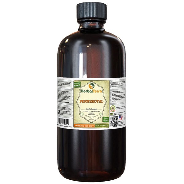 Pennyroyal (Mentha Pulegium) Tincture, Organic Dried Herb Liquid Extract (Brand Name: HerbalTerra, Proudly Made in USA) 32 fl.oz (0.95 l)