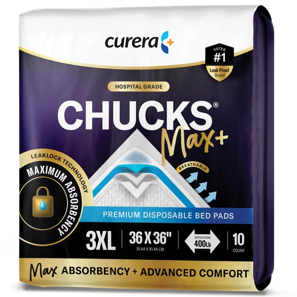 Chucks MAX+ Hospital Bed Pads Disposable Adult 36 x 36