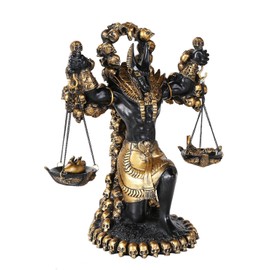 Pacific Giftware Ancient Egyptian God Anubis of Underworld by Ankh Altar Guardian of Scales The Heart Against Ostrich Feather Figurine Statue